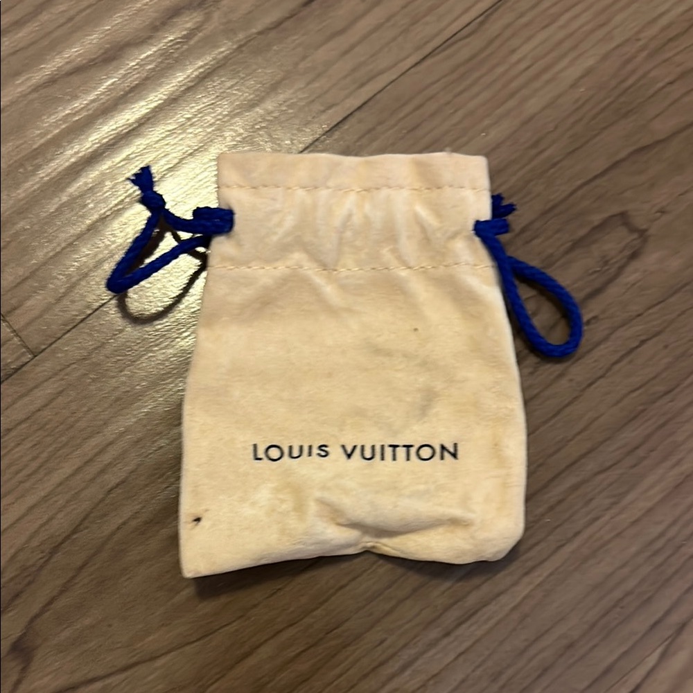 Louis Vuitton Beige Pouch with Blue Accents